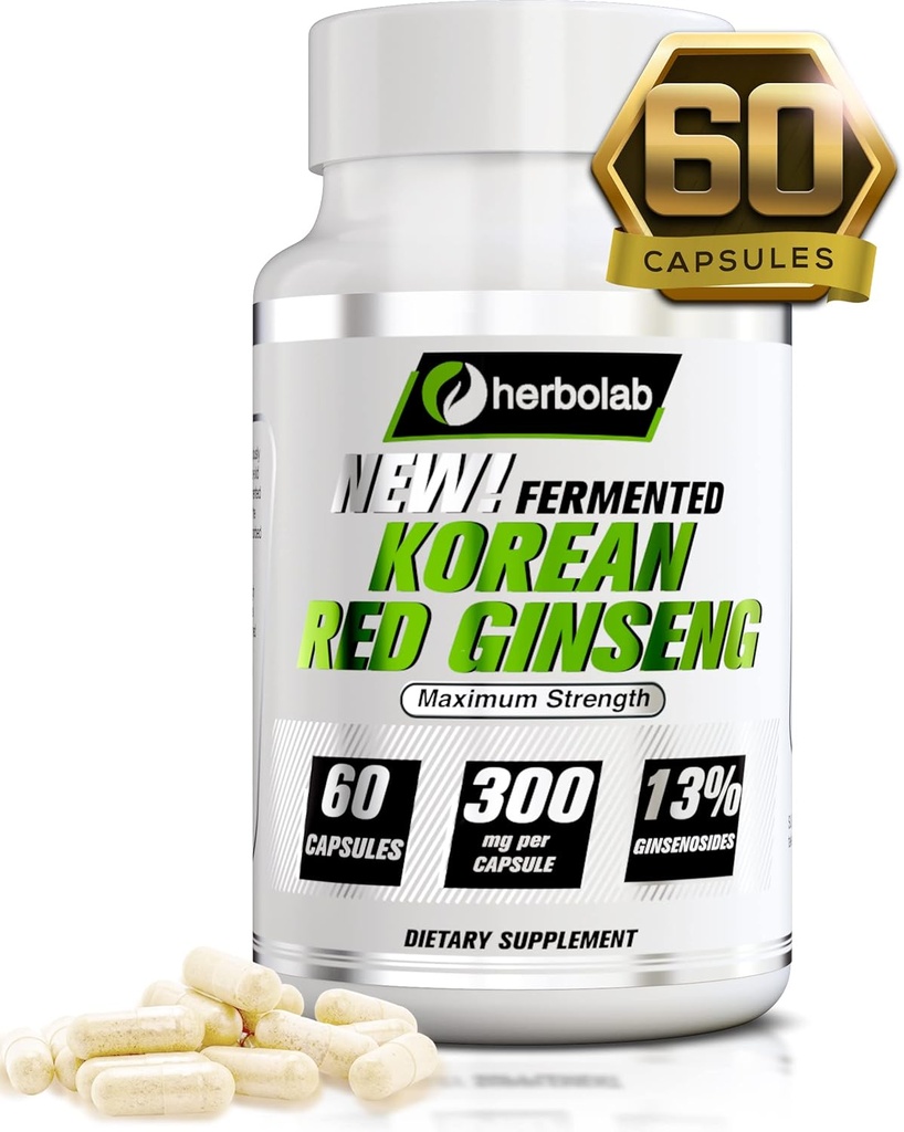 herbolab koreansk rød Ginseng Fermentert 10:1 (13% ginsenosides) - Ekte Panax Ginseng fra Korea 6 år gammel rot - Patentert ekstrakt teknologi