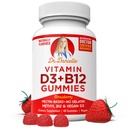 Vitamin D3, B12 Gummies av Dr. Danielle, Vegansk daglig kosttilskudd for voksne og barn, ikke-GMO, vitamin D3 1000 IU og 250 mcg vitamin B12, 2 måneders forsyning (60 gummies)