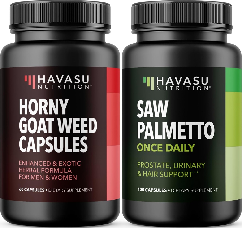 HAVASU NUTRITION Horny Goat Weed Kapsler (30 Serveringer) & så Palmetto Kapsler (100 Serveringer)