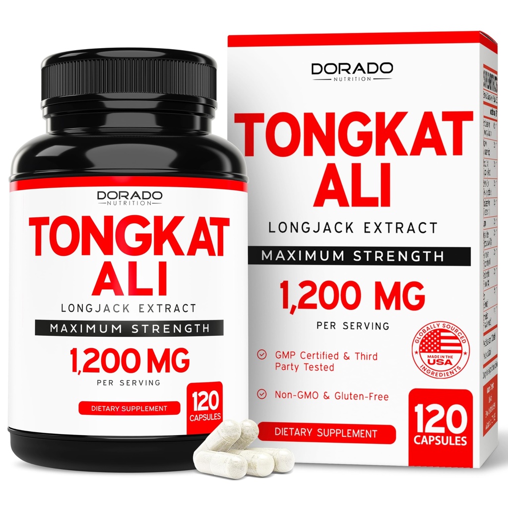 Tongkat Ali For Menn (Longjack) Eurycoma Longifolia Extract 1200mg Per Serving, 120 Capsules - Longjack Tongkat Ali for menns helse og vitalitetsstøtte - tredjepart testet, USA laget og ikke-GMO