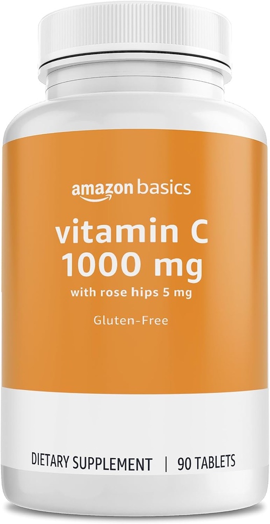 Basics - vitamin C, 1000 mg med Rose Hips 5 mg, 90 tabletter (1 per porsjon), Glutenfri