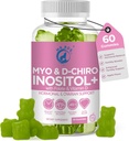 Inositol Gummies PCOS med Folat & vitamin D - Myo & D-Chiro Inositol Blanding, 40:1 Forhold, 60 Apple Flavor Gummies