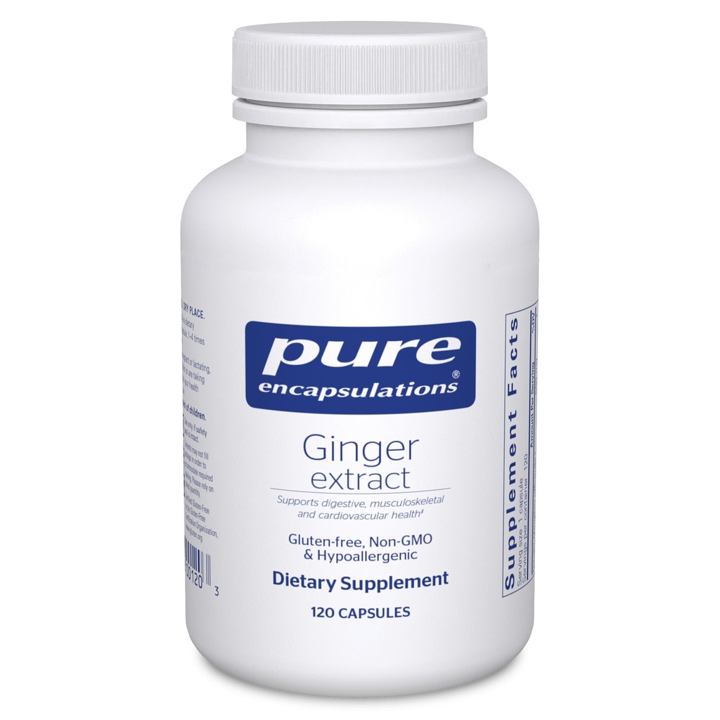 Rene kapslinger Ginger Extract ® Supplement for å støtte Digestive, stomatose og kardiovaskulære systemer* | 120 kapsler
