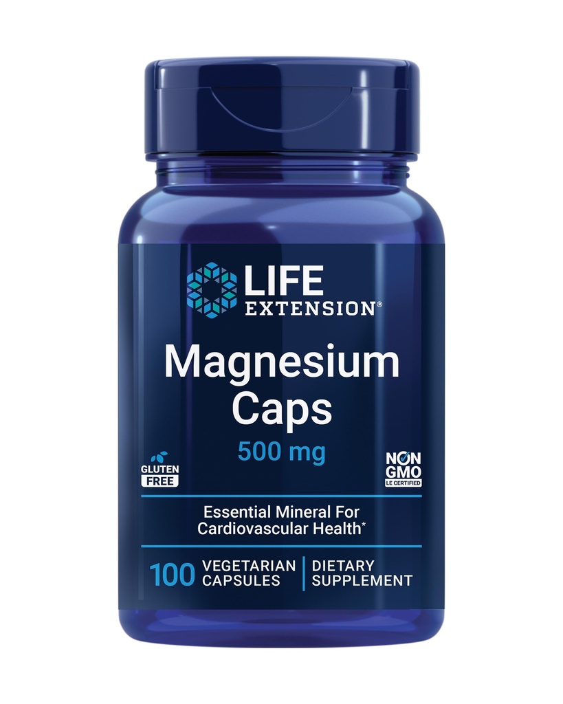 Livsforlengelse L-Glutamine 500 mg og magnesium 500 mg Kapsler Bundle, Aminosyre og Mineral kosttilskudd, 200 vegetariske kapsler