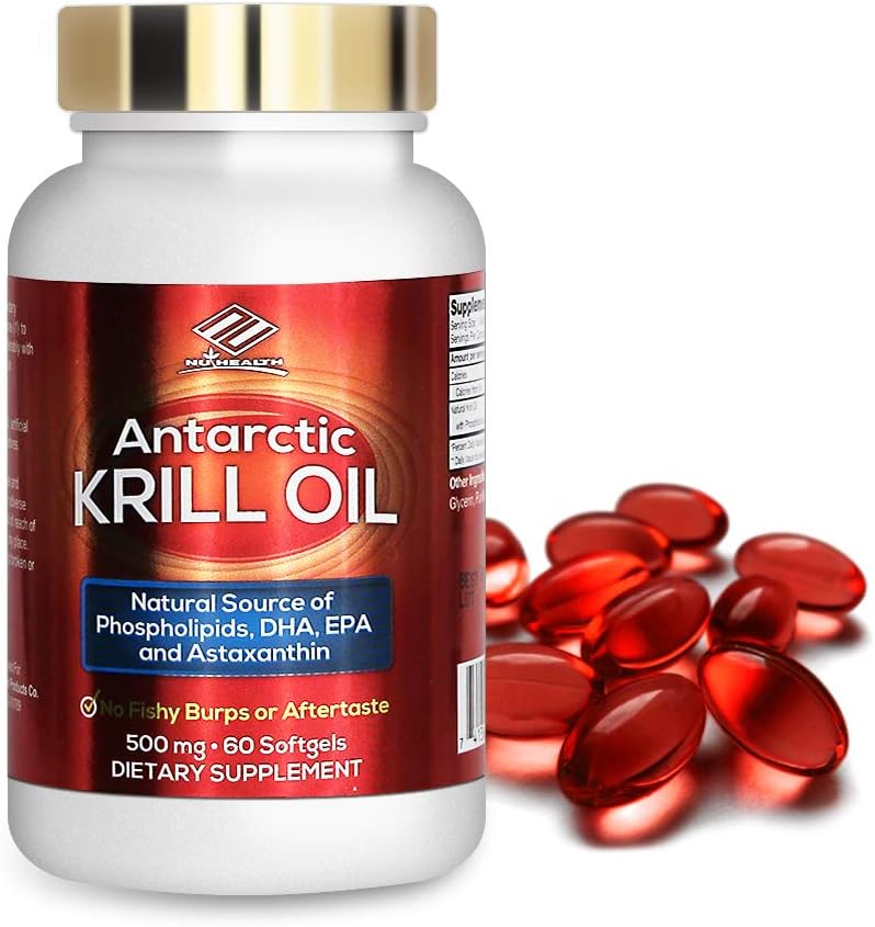 Antarctic krill olje kosttilskudd (500 mg, 60 Softgels)