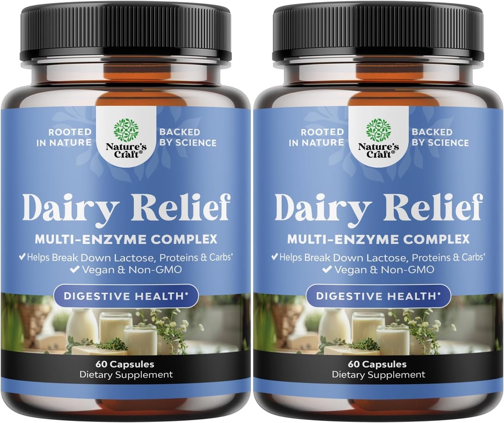 Laktose intolerance piller 120 dagers forsyning - hurtigvirkende dialyserende enzymer - Dairy Relief piller for dialyse, bloating, gass og karbohydrat - Dialyse Supplement for Laktose intolerance Relief
