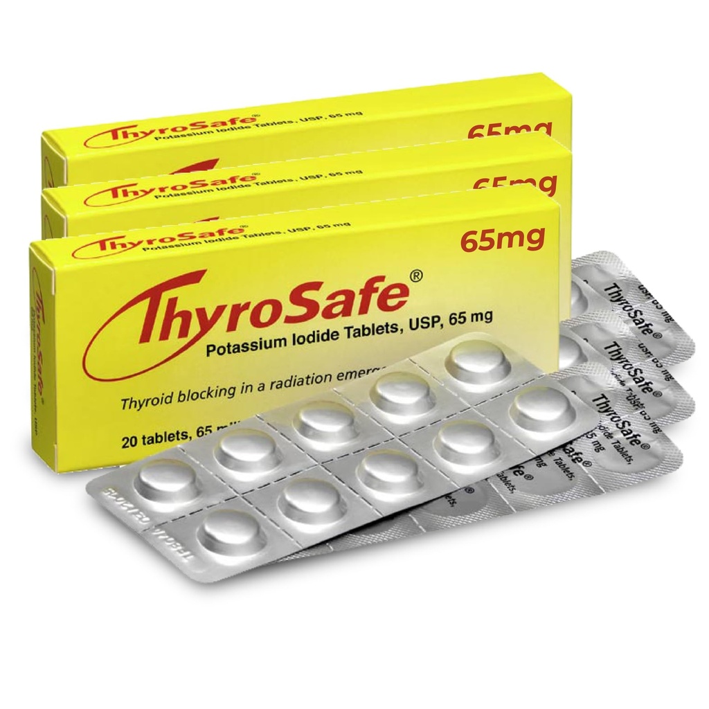 65 mg Kalium jodide tabletter (60 Pack) - beskytter din tyroid mot kjernefysisk stråling eksponering