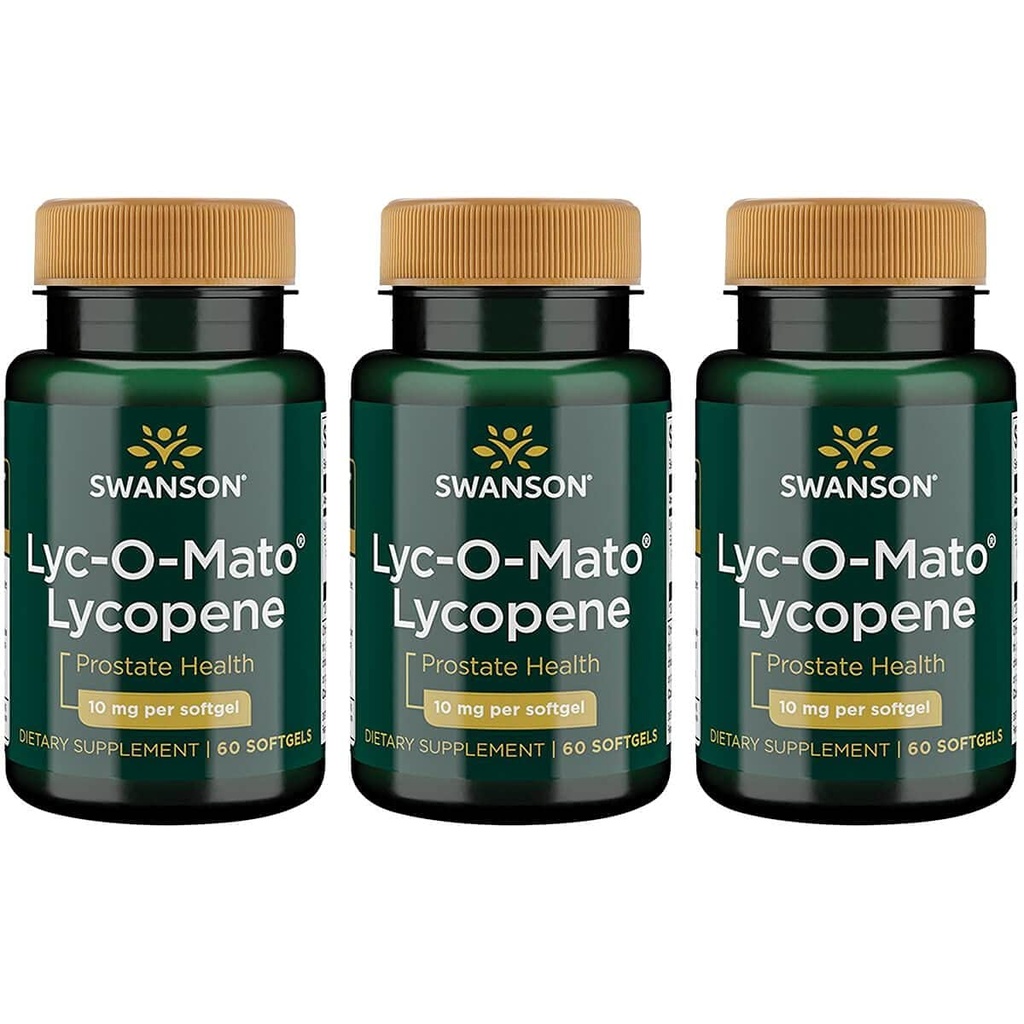 Swanson Lyc-O-Mato Lycopene 10 Milligrams 60 Sgels (3 Pakke)