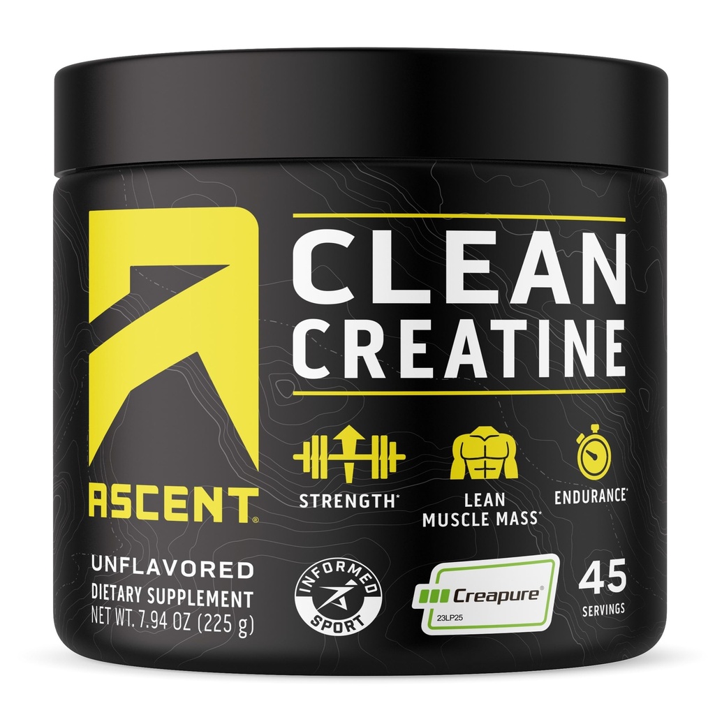Accent Clean Kreatin Monohydrat pulver - 5G Per servering, Kreapure Supplement - Unflavored, 45 Services
