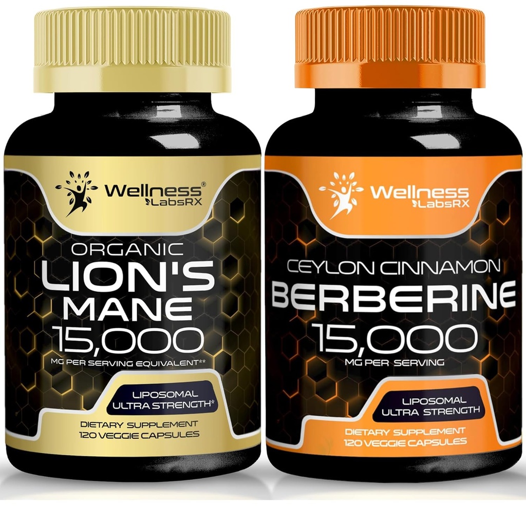 WELLNESS LABSRX Lions Mane Capsules og Berberine Capsules