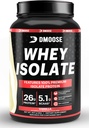 DMoose Whey Isolate Protein pulver I 26 g Protein I 5.1g BCAAS I Glutenfri Jeg bidrar til å opprettholde muskelmasse og redusere gjenopprettingstiden jeg sjokolade og vanilla I 30 serveringer