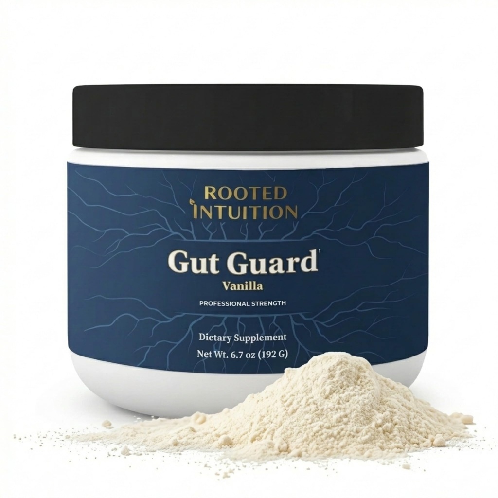 Rooted L-Glutamine Powder for Digestive Health - Leaky Gut Repair Support, Digestive Wellness Formula -Stomach & Intestinal Balance, Amino Acid Supplement for Stomach Comfort, Vanilla Gut Guard 6.7oz