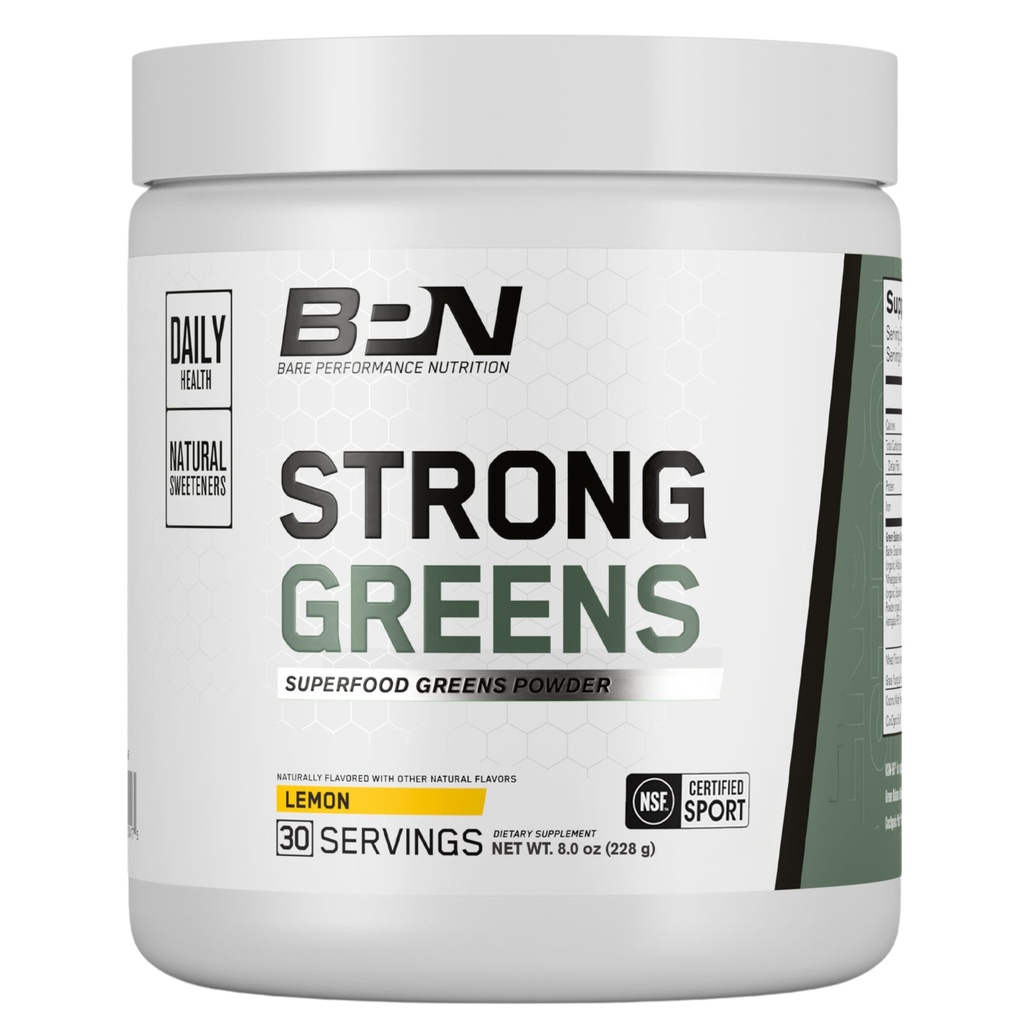 BARE PERFORMANCE NUTRITION, BPN Sterk Grønn Supermat pulver, sitron, 30 serveringer