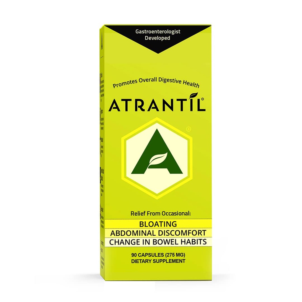 Atrantil 90 kapsler-antioksidant pakket polyfenol for blooting og gass lindring, abdominal discomfort, dyspepsi, diarré, postbiotika, endring i Bobel Habits og daglig digestiv helse.