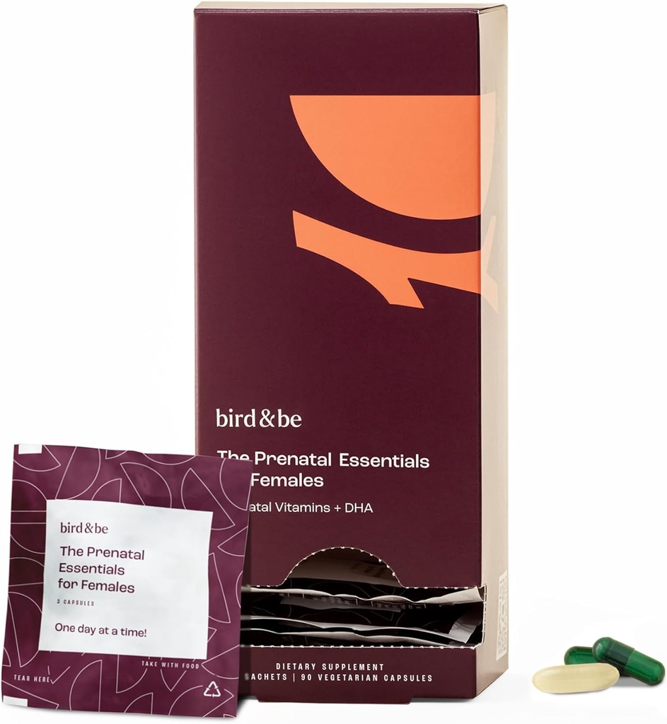 Prenatal Essentials for kvinner - Vitaminer for å støtte graviditet - Folinsyre, metylert folat, DHA (Omega-3), Choline og mer - 30-dagers levering