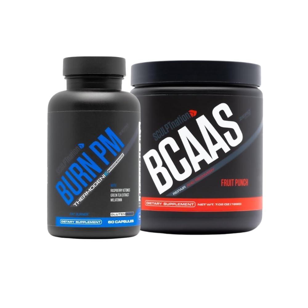 Sculpt Nation av V Shred Burn PM og BCAA Fruit Punch Powder Bundle
