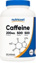 Nutricost Koffein piller, 200mg Per Serving (500 Caps)