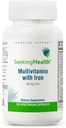 Søker helse multivitamin med jern, 45 mg chelatert jern, aktive B-vitaminer Plus L-5-MTHF, støtter sunn immunsystem og energiproduksjon, vegetariske kapsler (120 kapsler)*