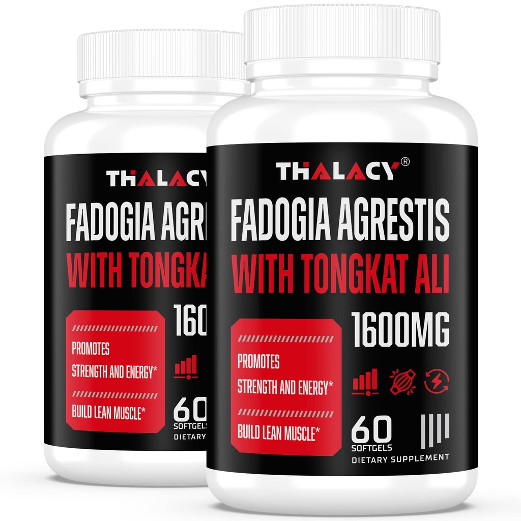 1600mg Fadogia Agrestis Tongkat Ali Supplement, Fadogia Agrestis Ekstrakt for menn med Ashwagandha - Maks styrke, 120 Softgels