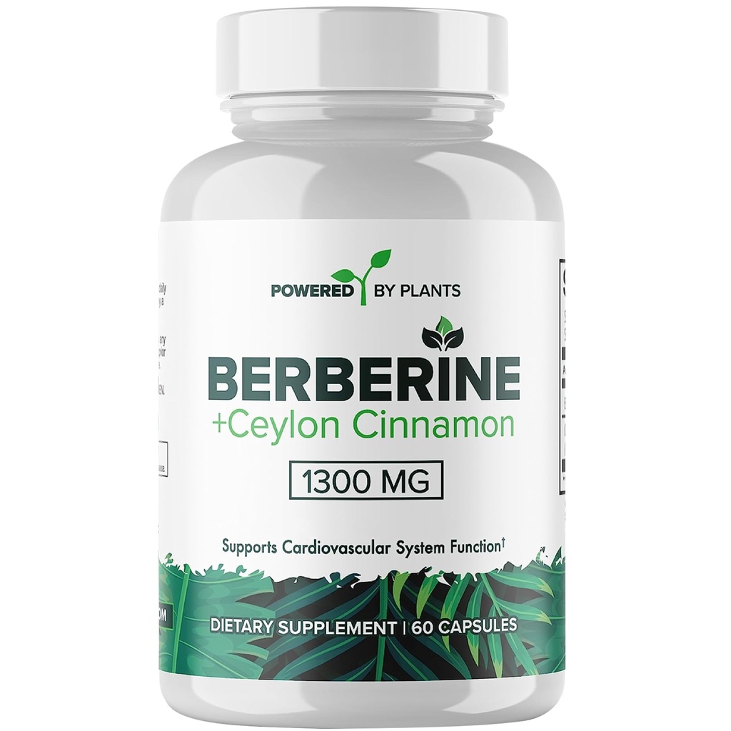Pure Berberine Supplement - 1300 mg Berberine med ceylon kanel for metabolisme og immunsystem støtte - 60 serveringer