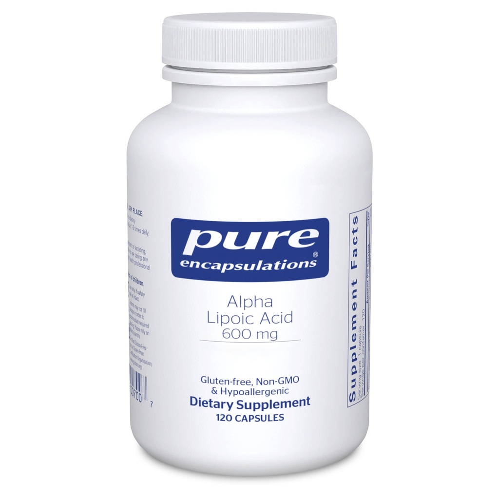 Ren innkapslinger Alpha Lipoic Acid 600 mg - ALA Supplement for leverstøtte, Antioksidanter, Nerve Helse, Cardiovaskulær helse og karbohydrat støtte - Premium Alpha Lipoic Acid - 120 Kapsler