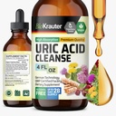 BIO KRAUTER Uric Acid støtte Tinktur - Naturlig Nyre Supplement w/Tart Cherry, Melk Thistle, Turmeric Herbal flytende ekstrakter - Vegan Drops 4 Fl.Oz.