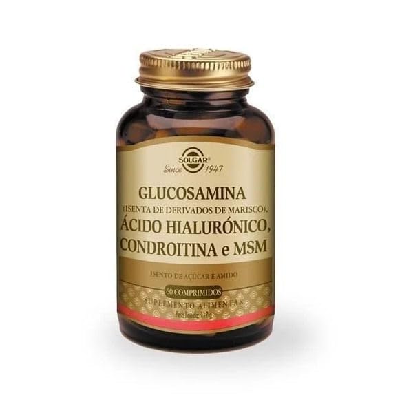 Solgar Triple Styrke Glucosamine Chondroitin MSM, 60 Tabletter - fremmer sunne ledd, støtter komfortable bevegelse - Shellfish gratis - Glutenfri, Dairy Free - 30 Serveringer