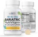 Bariatrisk valg Alt-i-ett Chewable Bariatrisk MultiVitamin med jern og kalsium Citrat, Tropisk Citrus (120ct)