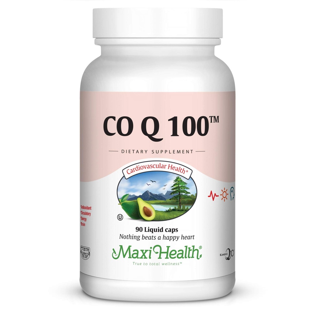 Maxi Helse COQ10 100mg Kapsler – 100mg Koenzym Q10 for hjerte og energi støtte – Kosher sertifisert CO Q 10 Supplement – Ikke-GMO og Glutenfri hjerte helse Supplement - 90 flytende kapsler
