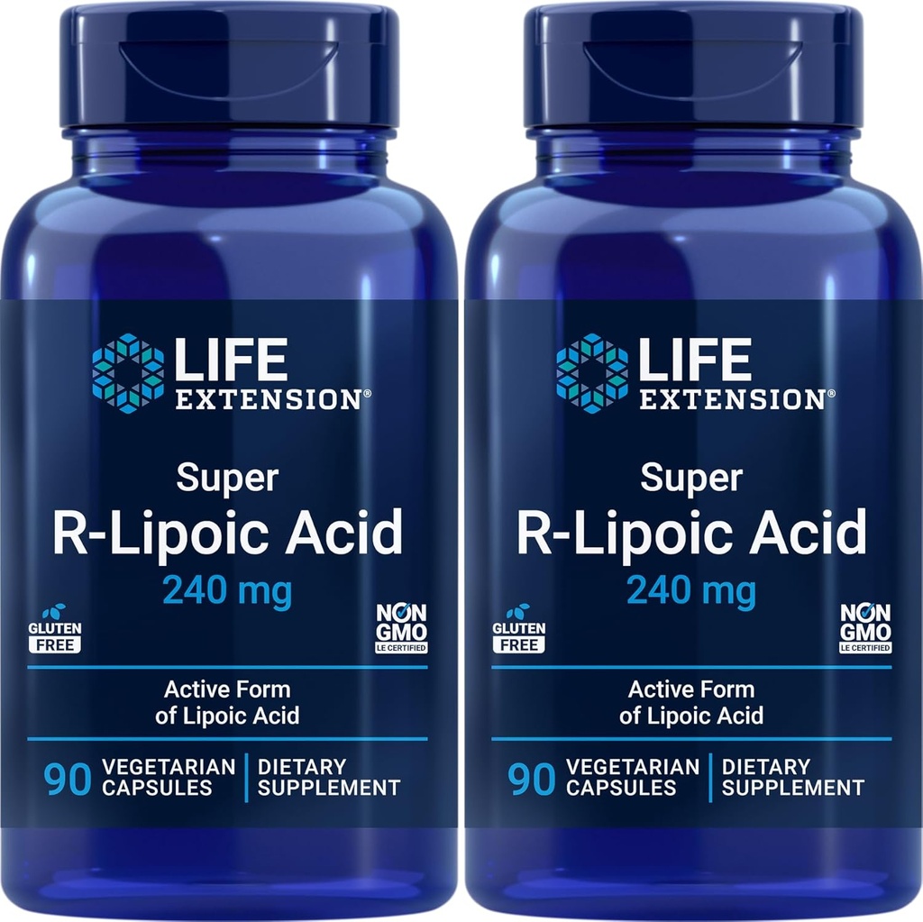Liv forlengelse Super R-Lipoic Acid 240mg, 90 Veg Kapsler (pakke med 2)