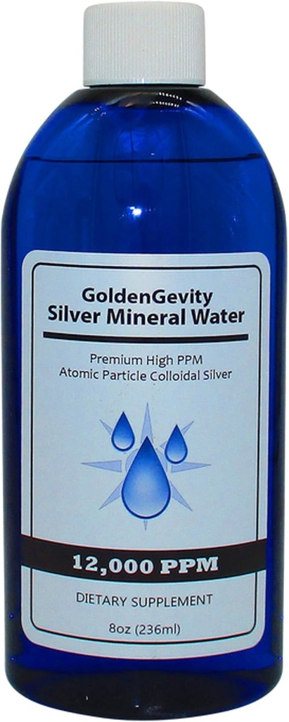 12.000 PPM Bioaktiv Atomic Colloidal Silver, 8 oz | Ikke-toksisk, ikke-GMO Trace Mineral Immune Support Supplement