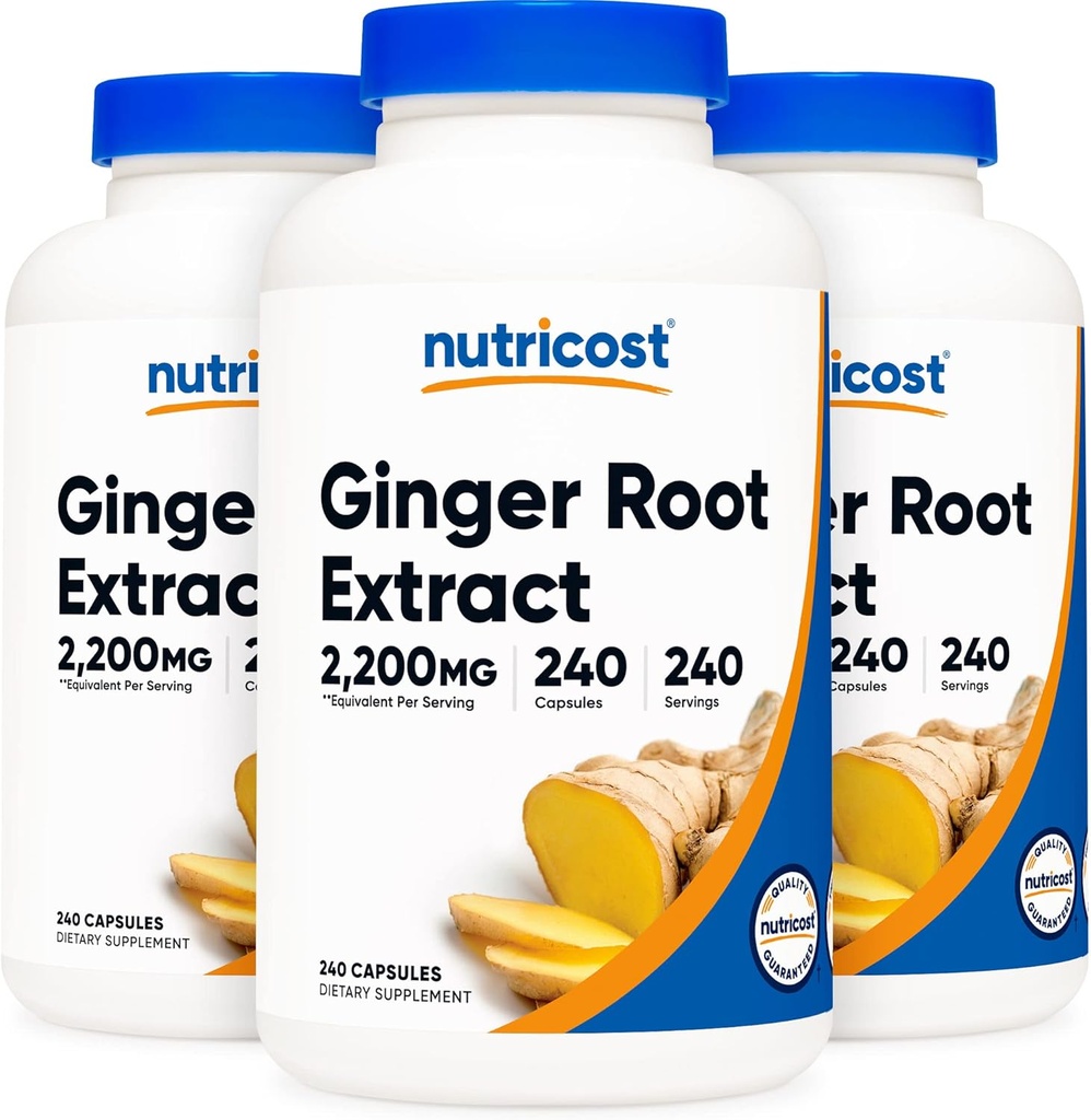Nutricost Ginger Root Extract 550 mg, 240 kapsler (3 flasker)