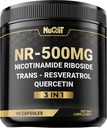 NAD+ Tilskudd med Nikotinamid Riboside, Resveratrol, Quercetin - 90 greve - 90 dagers levering