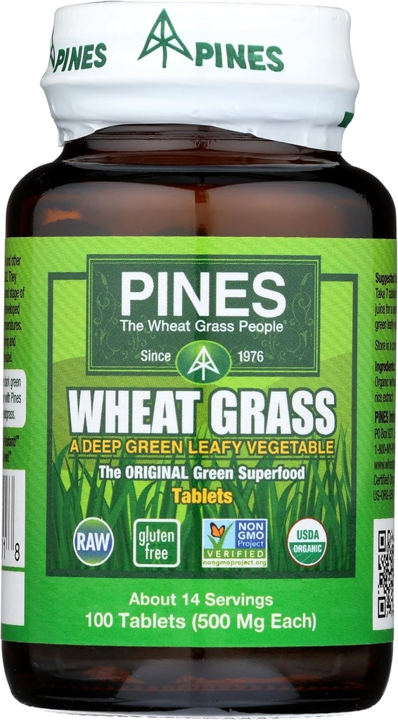Pines organisk hvetekorn 500 Mg tabletter, 100 greve