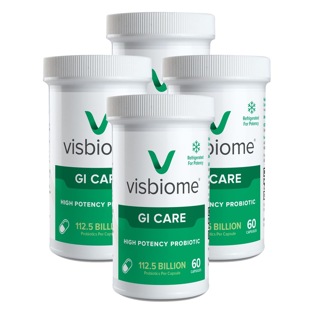 Visbiome® GI Care - høy potens probiotika - 112,5 milliarder CFU Live Probiotika, Original De Simone Formulation, laget i USA, 240 kapsler.