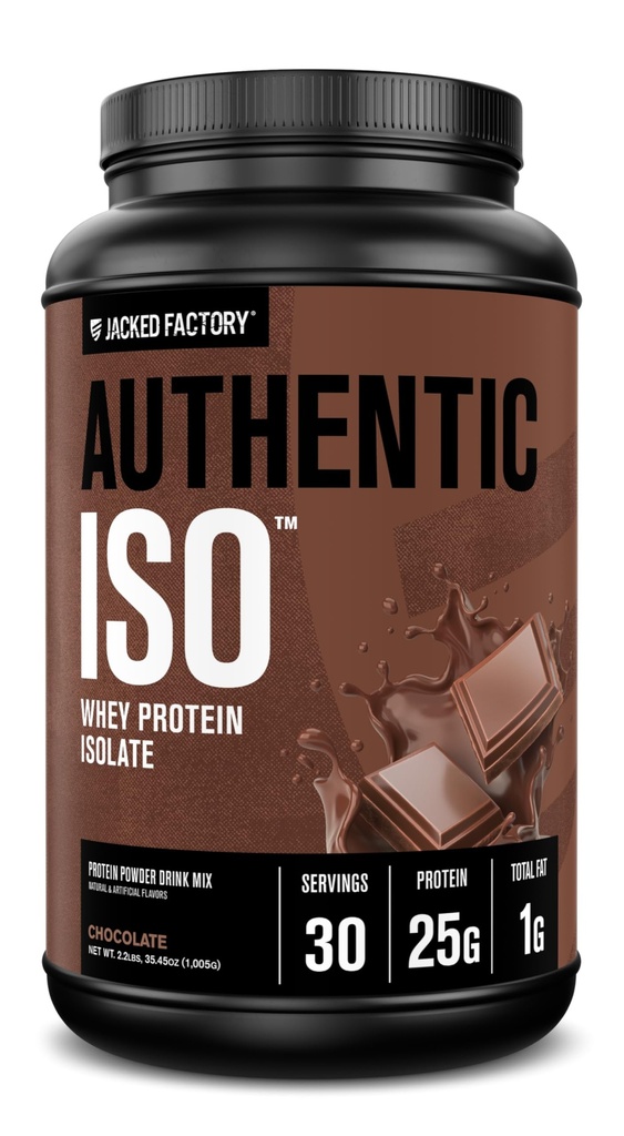 Jacked Factory Autentisk ISO Grass Fed Whey Protein Isolate pulver - Lav karbohydrat, Ikke-GMO Muskelbygging Protein m / Ingen Fyllere, Post Trening Recovery, Sjokolade