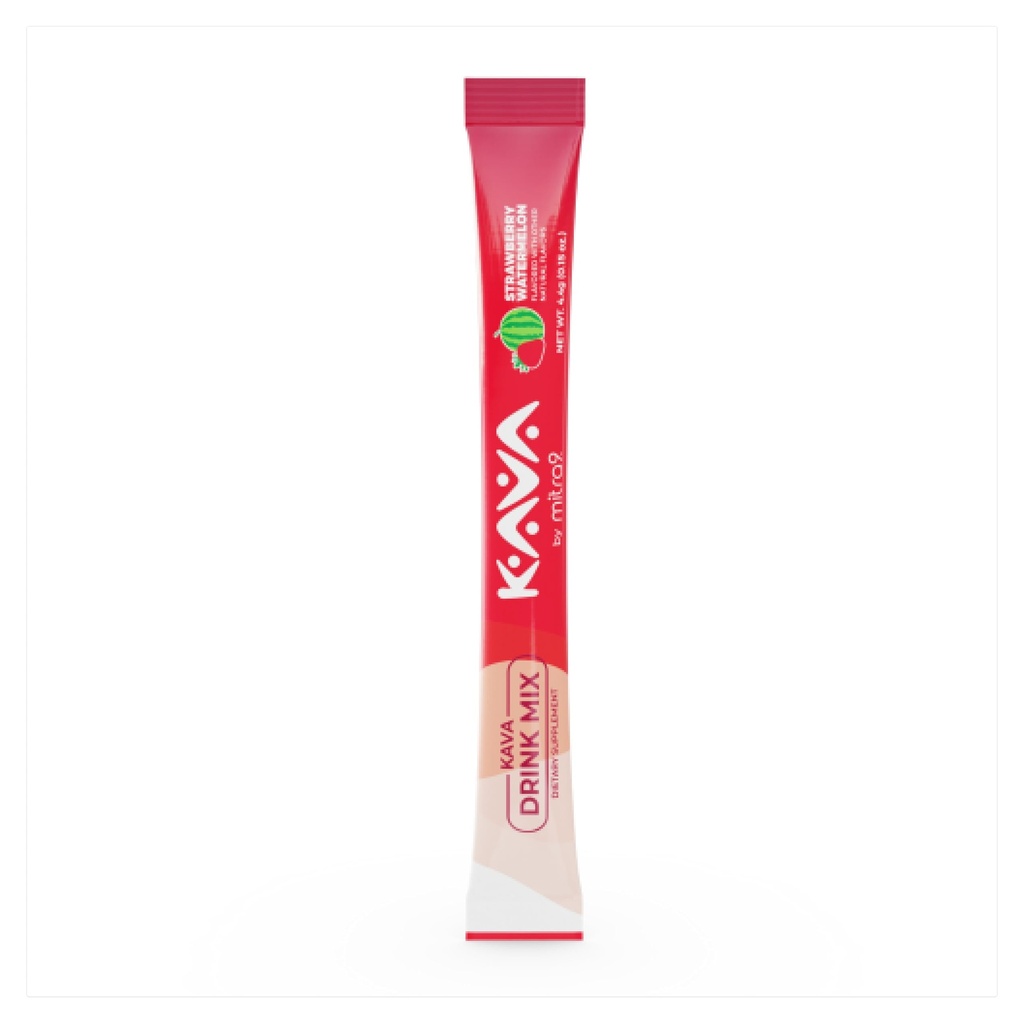 Mitra9 Kava Powder RelaxPak - Strawberry Watermelon Kava Ekstrakt pulverpakker | Mood Enhancer | Plant Basert | Fremmer naturlig ro og klarhet | Easy Open Single-Serving Stick (5)