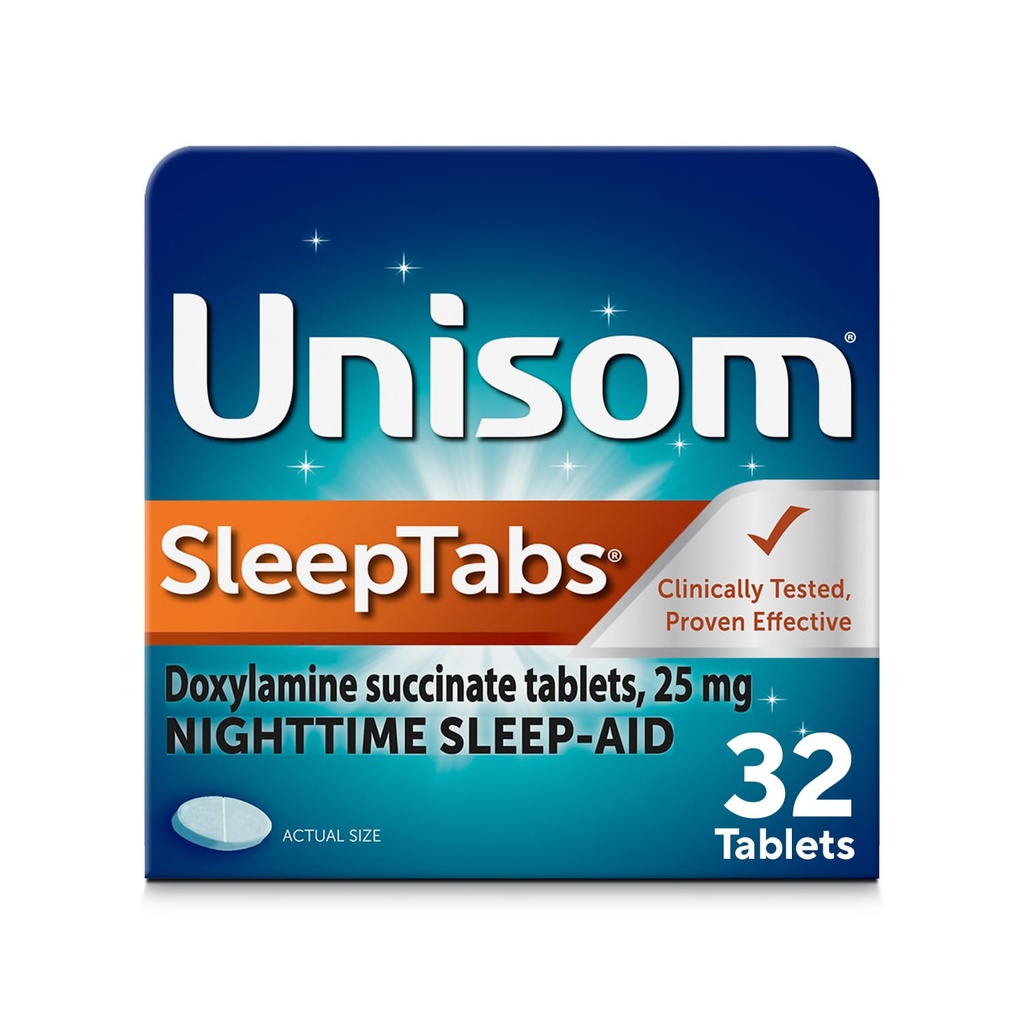 Unisom SleepTabs, Natt søvnhjelp, Doxylamine Succinat, 32 tabletter