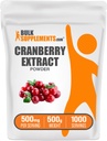 BulkSupplements.com Cranberry Extract Powder - Cranberry Flavoring pulver, hentet fra Vaccinium Macrocarpon Frukt - Vegansk & Glutenfri, 500 mg per servering, 500g (1,1 lbs) (Pack of 1)