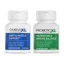 OmegaXL Kraftig ledd og muskel støtte Supplement (60 greve) & Probiotic XL - PreforPro, DE111, hyllestabil - Fremme sunn Gut Flora vekst (30 Veggie caps)