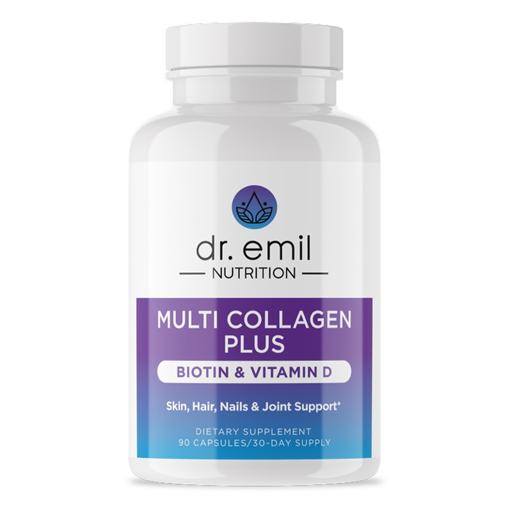 DR. EMIL NUTRITION Multi Collage Peptider Plus Biotin og vitamin D - Biotin og kollagen kosttilskudd for hår hud og negler - Biotin piller for hårvekst
