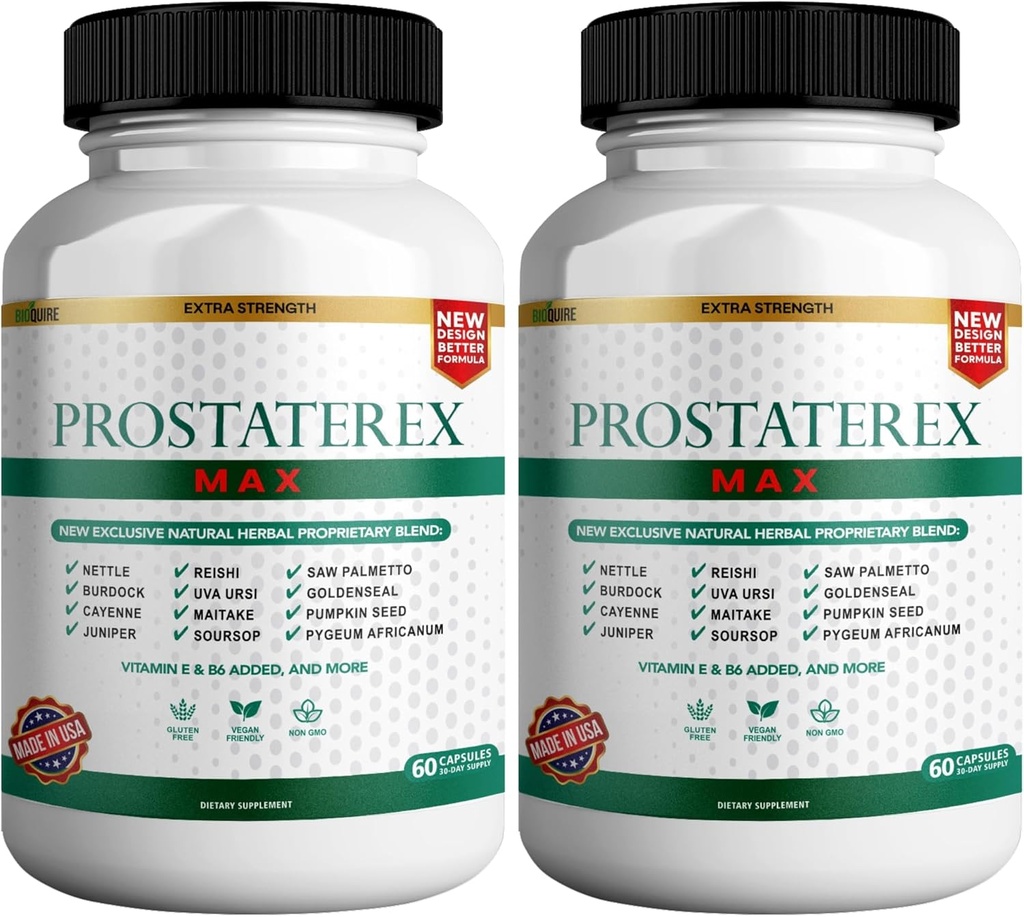 ProstataRex Max ekstra styrke prostata helse støtte supplement, så Palmetto, vegansk, ikke-GMO, glutenfri – 120 kapsler (2)