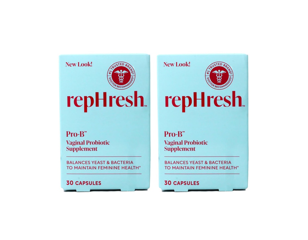 RepHresh Pro-B Vaginal Probiotic Supplement, 30 kapsler, pakke med 2