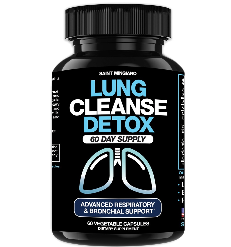 Lung Cleanse Detox, 60-dagers rensing - Støtter Lunge Helse Innen Bronchial & Respiratory Systems - Avslutt og stopp røykehjelp - Herbal Detox for Lungs