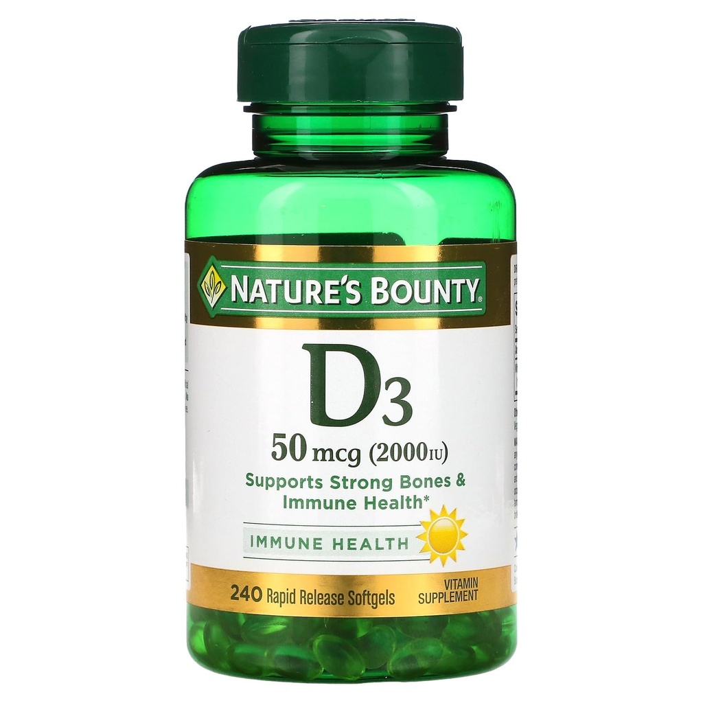 Naturens Bounty D3-2000 IU, 240 Softgels (Pack of 2)