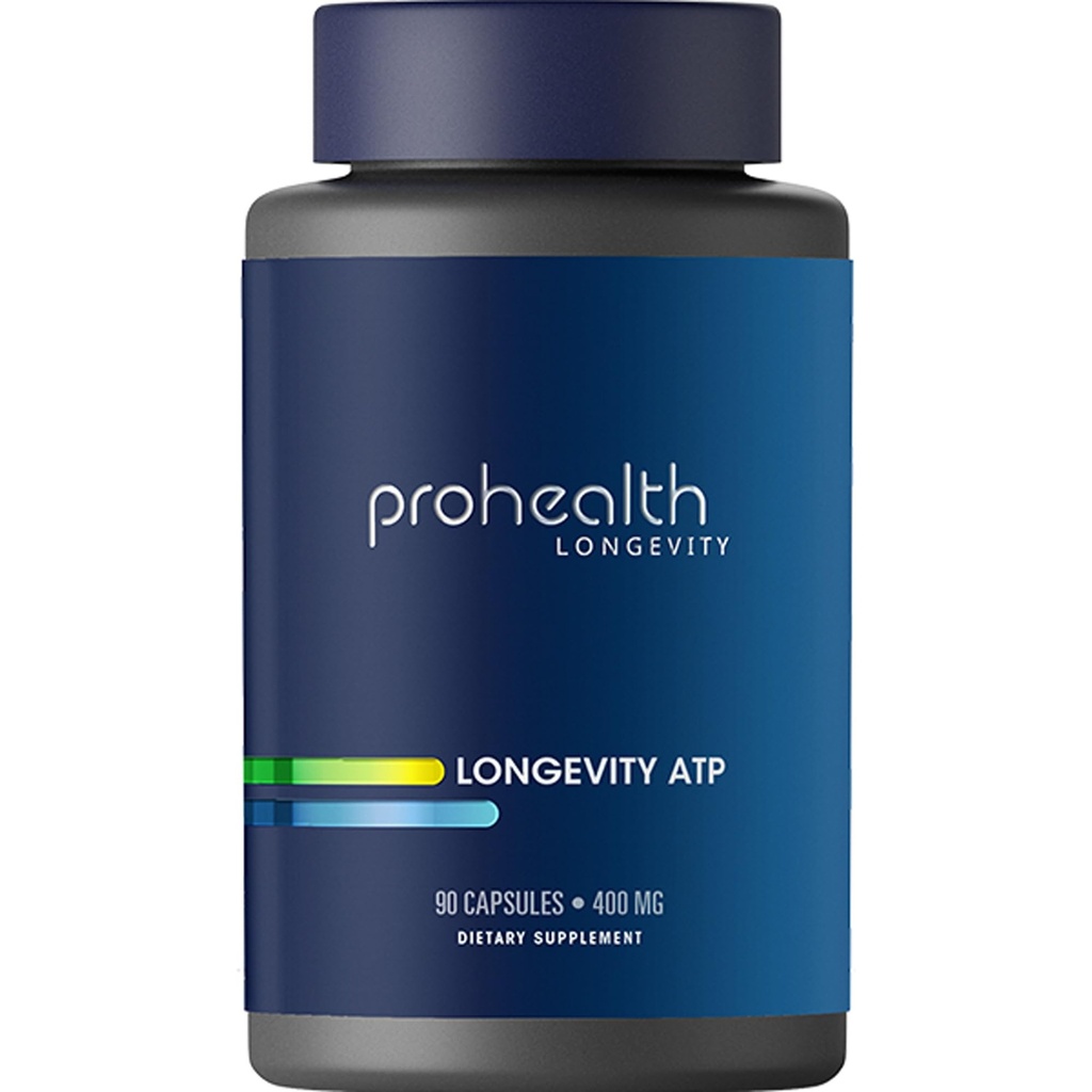 ProHealth Longevity ATP - 400 mg X 90-tjeneste, PeakATP patentert ren ATP å opprettholde cellulær energi, muskelstyrke og kognitiv funksjon, støtter hjerte helse og metabolisk effektivitet
