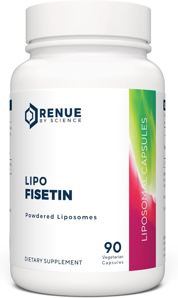 Renue By Science Fisetin 90 Liposomal Fisetin kosttilskudd - 150mg Fisetin per servering | Senolytiske kosttilskudd | Biotilgjengelig formel for økt absorpsjon | Ikke-GMO & laget i USA