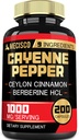 Cayenne Pepper Kapsler med gurkemeie Curcumin Root, Berberine HCl, Ceylon Cinnamon Bark & Mer - 200 Kapsler - Støtte Digestion helse, immunsystem og kroppsbalanse