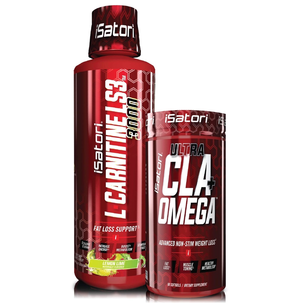 iSatori L-karnitin LS3 sitron lime 3000mg (32 serveringer) & iSatori Ultra CLA (90 Softgels)