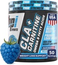 BPI Sports CLA + Carnitine – CLA L Carnitine & Linoleic Acid – L Carnitine Supplement for vekttap, metabolisme og lean Muskel – Koffein gratis – Blå bringebær – 50 serveringer – 12,34 oz